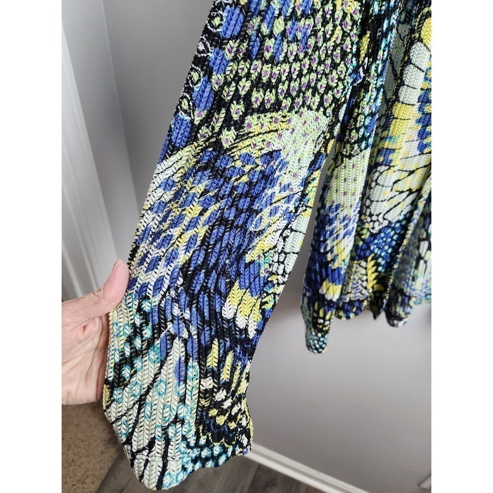 Maggie Barnes open cardigan artsy lagenlook sz 2X stretchy long sleeve colorful - Picture 2 of 6